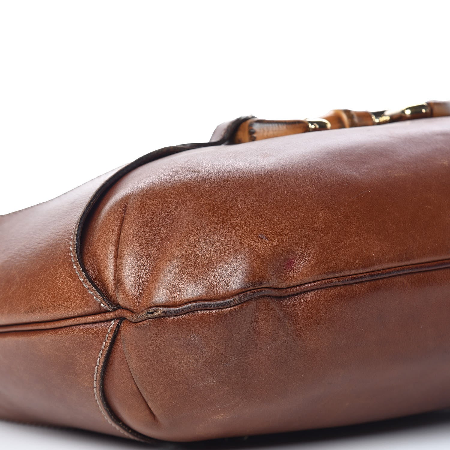 Gucci Calfskin Bamboo Horsebit Hobo Brown 13 of 19