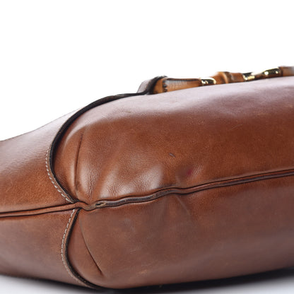 Gucci Calfskin Bamboo Horsebit Hobo Brown 13 of 19