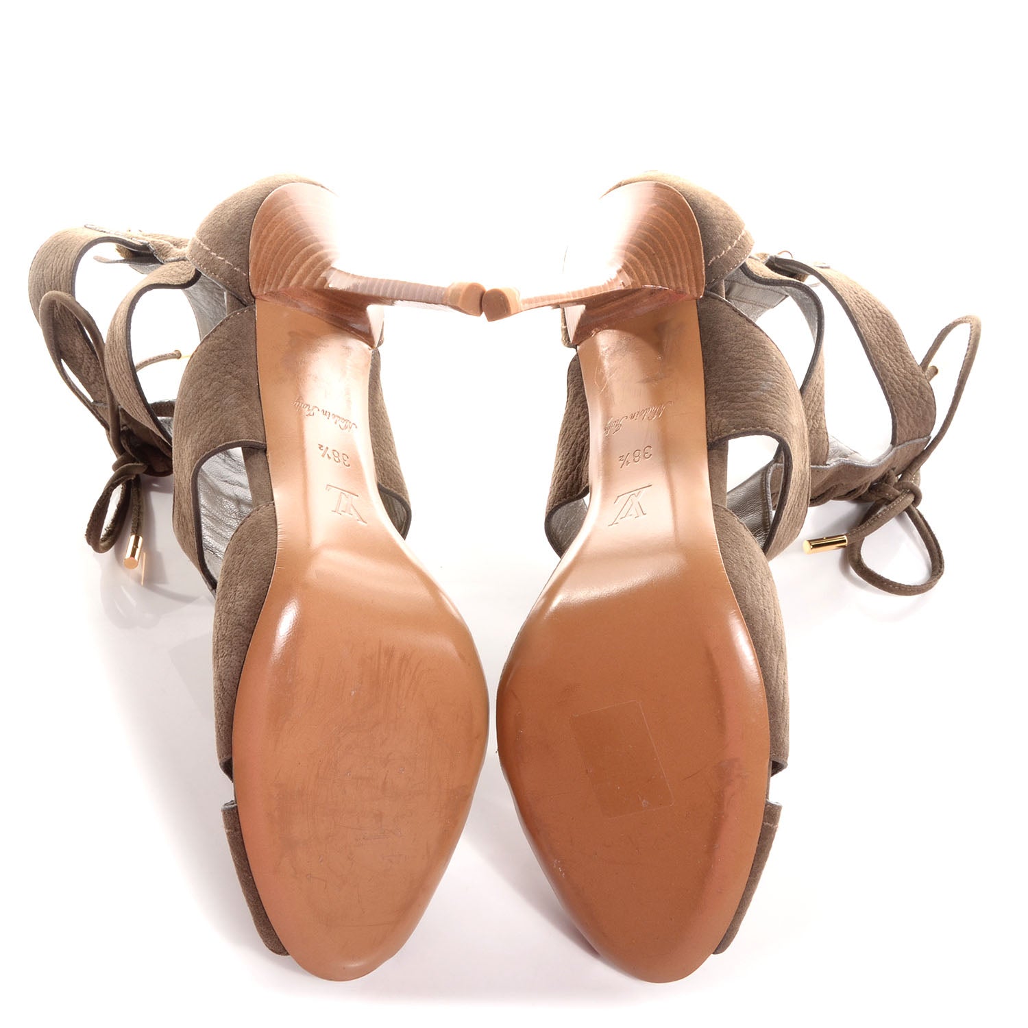 Louis Vuitton Nubuck Buffalo Corfu Sandals 38.5 Taupe 5 of 7