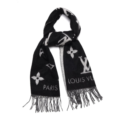 Louis Vuitton Cashmere Monogram Reykjavik Scarf Black 1 of 4