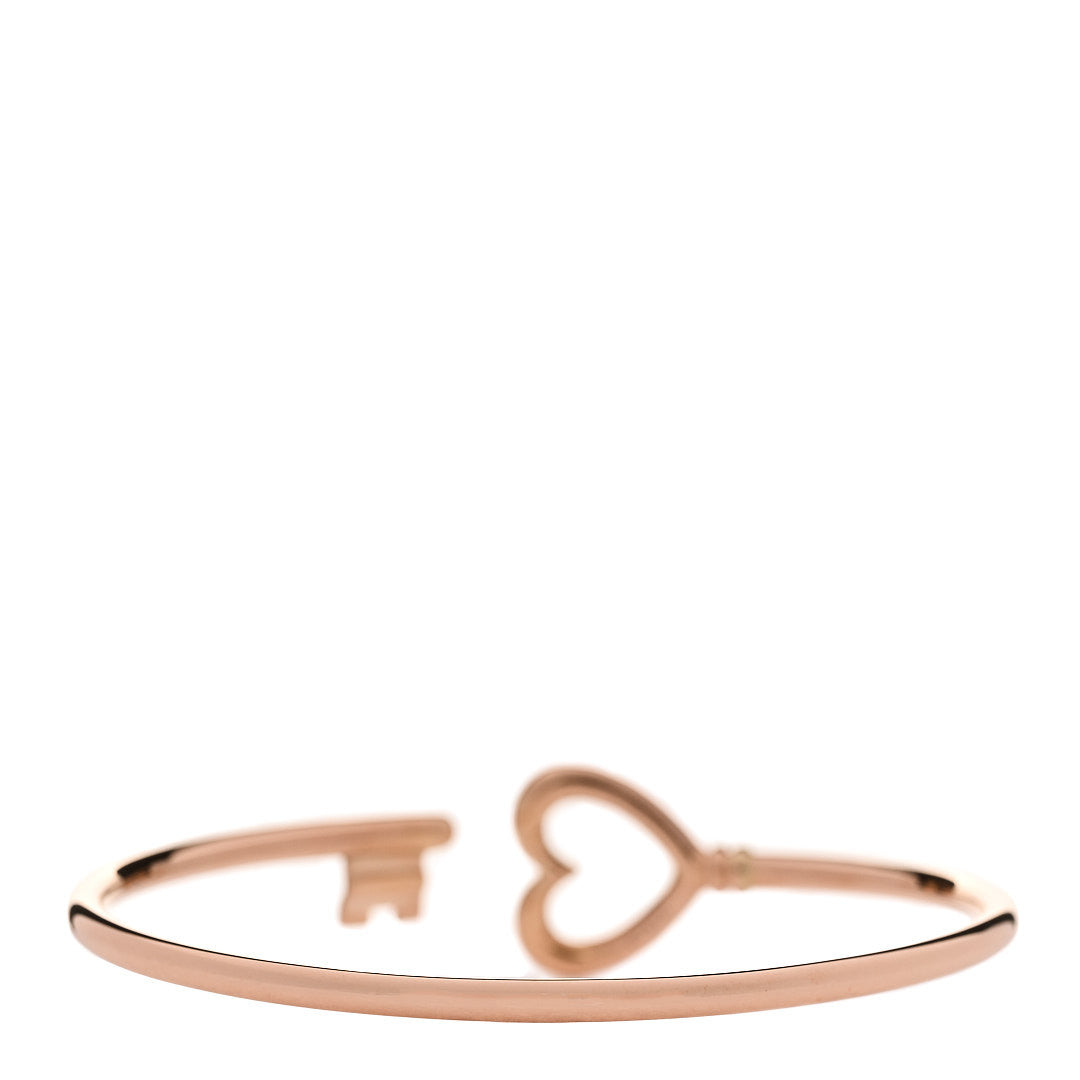 Tiffany 18K Rose Gold Wire Heart Key Bracelet 2 of 5