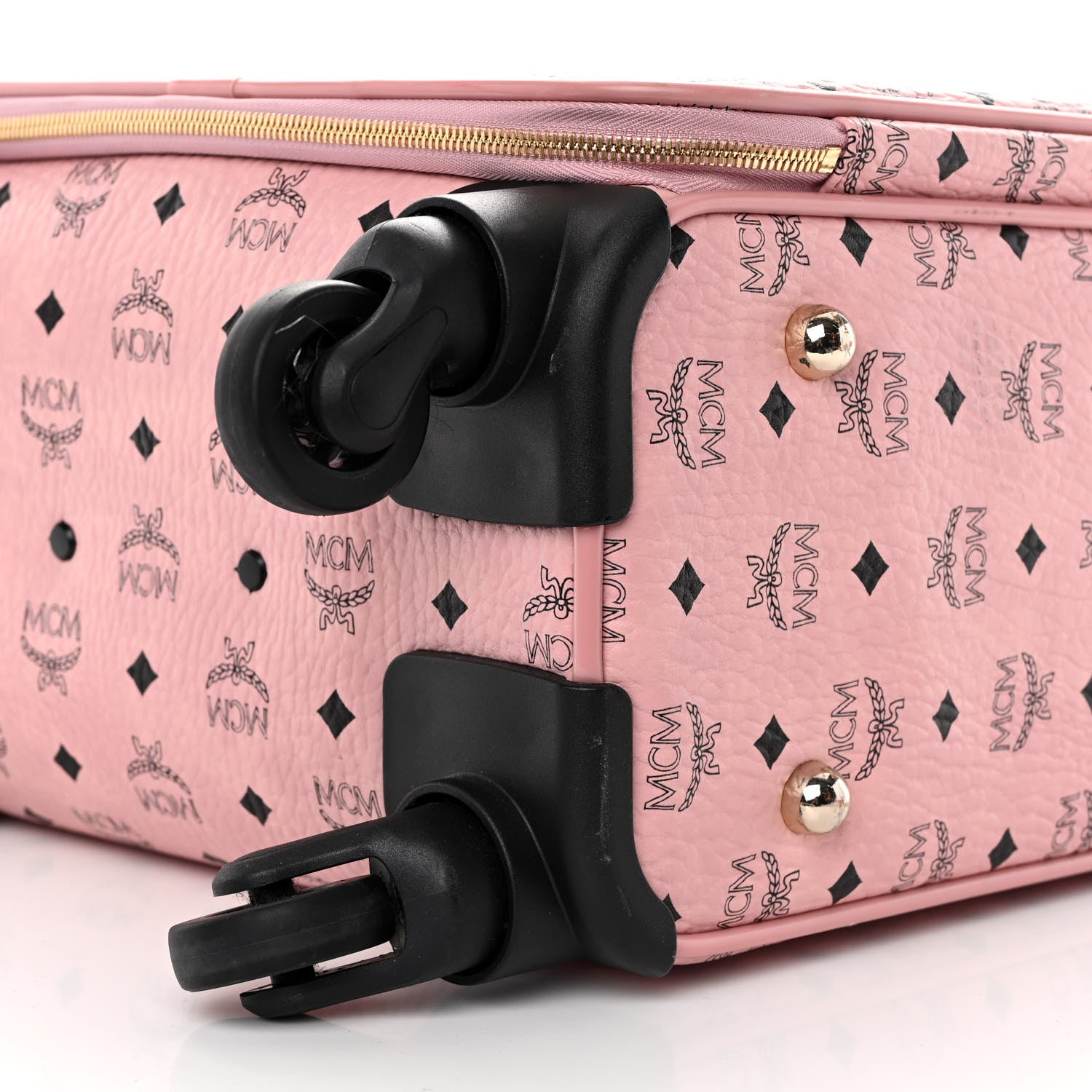 MCM Visetos Traveler Cabin Trolley Suitcase Pink 8 of 12