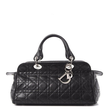 Christian Dior Lambskin Cannage Satchel Black 1 of 9