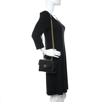 Chanel Lambskin Quilted Small Trendy Spirit Top Handle Bag Black 2 of 11