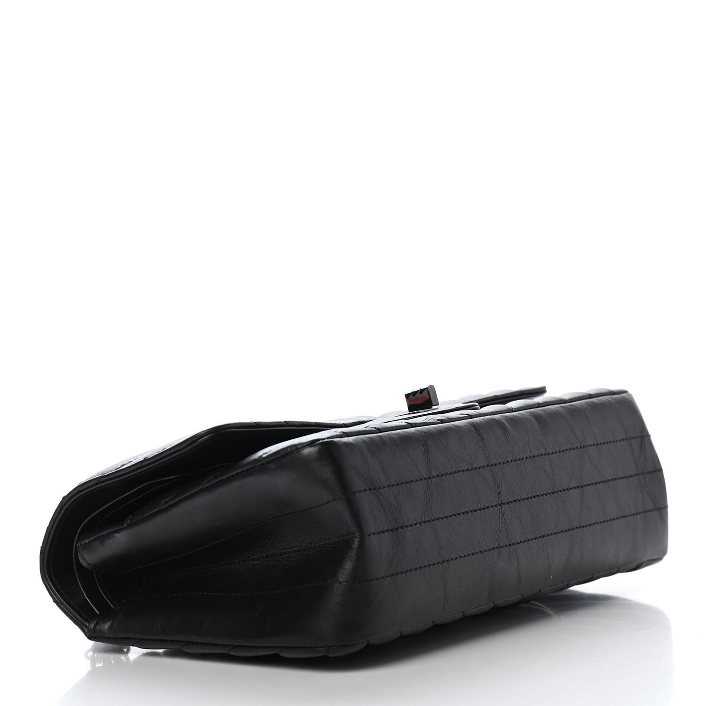 Aged Calfskin Chevron Quilted 2.55 Reissue 225 Flap So Black