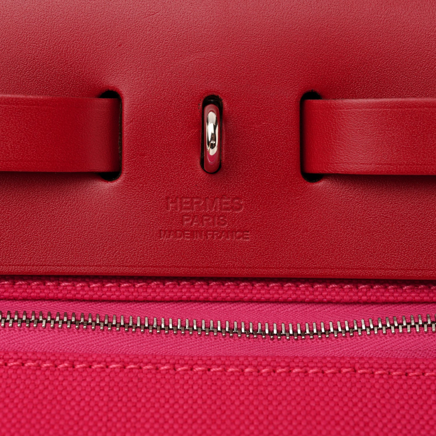 Hermes Toile Militaire Vache Hunter Laque Herbag Zip Retourne 31 PM Rose Mexico Rouge Piment 7 of 12