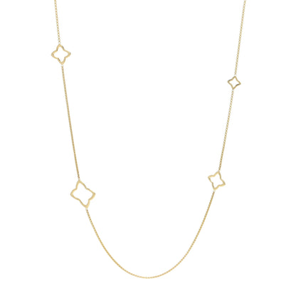 David Yurman 18K Yellow Gold Quatrefoil Station Necklace 1 of 3