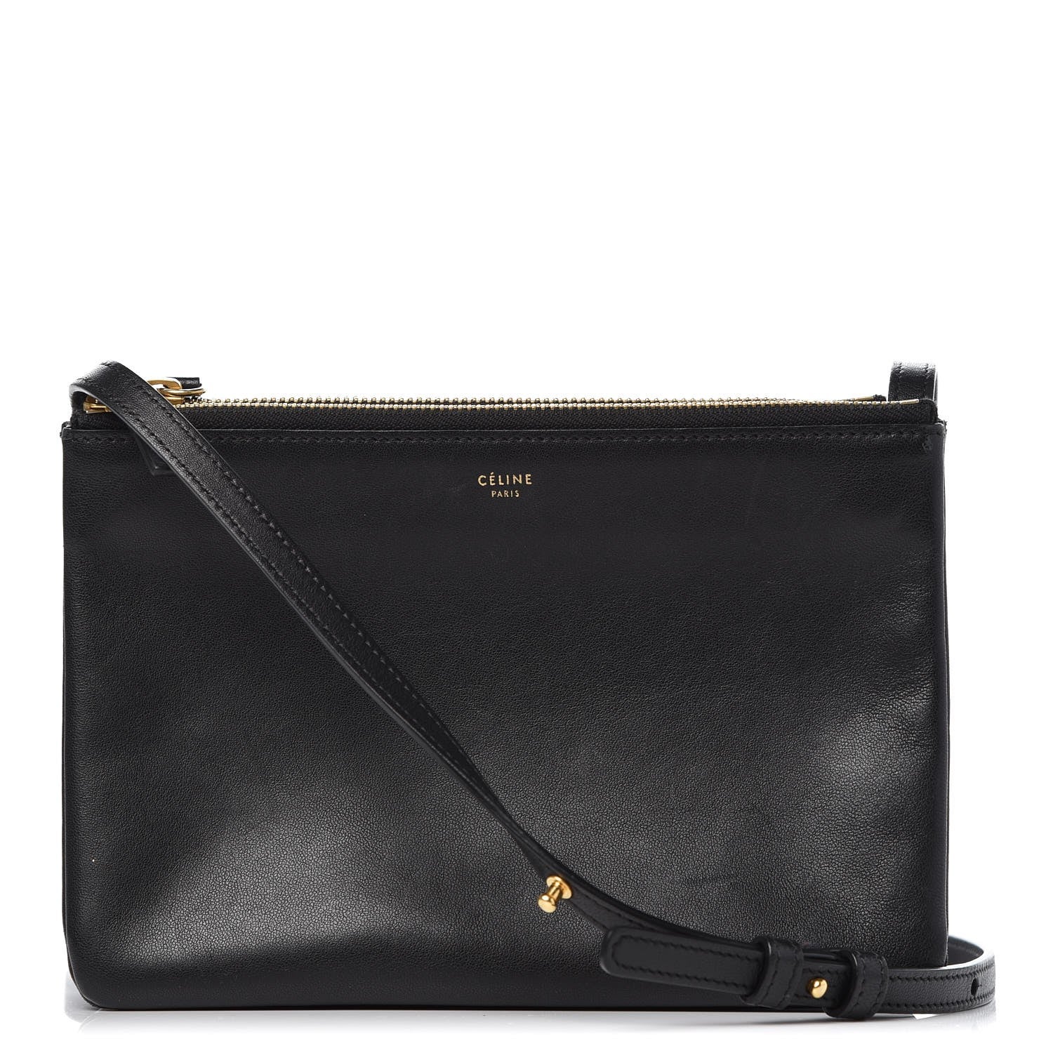 Celine Lambskin Small Trio Crossbody Bag Black 1 of 9