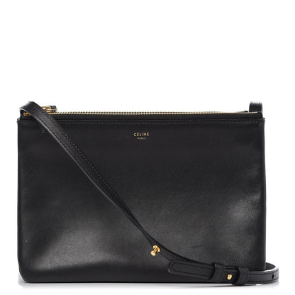 Celine Lambskin Small Trio Crossbody Bag Black 1 of 9