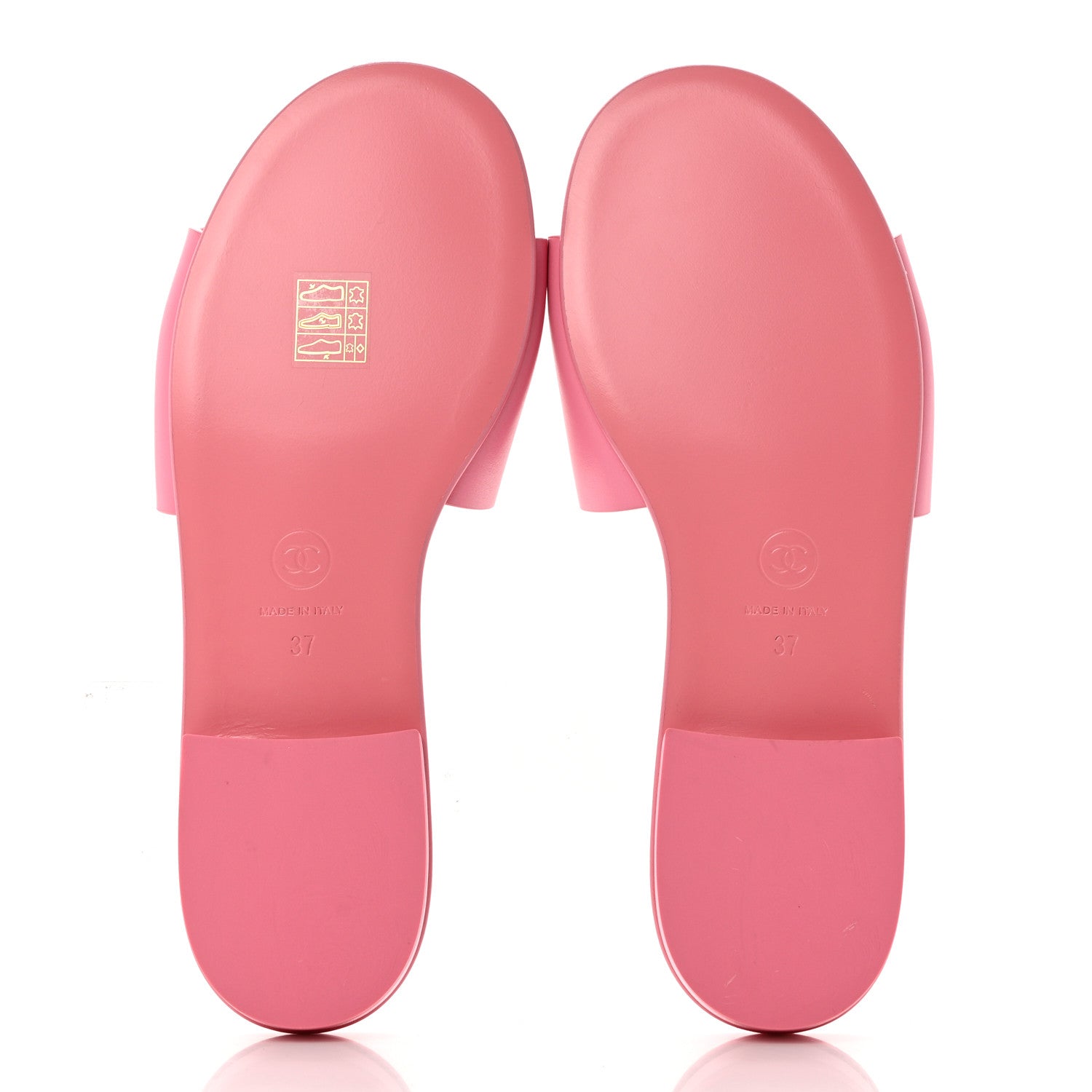 Chanel Calfskin Patent Calfskin Logo Mules 37 Pink Black 5 of 8