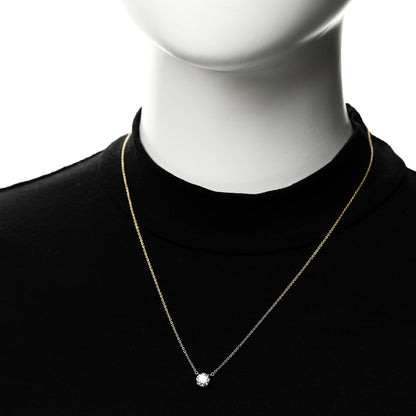 Tiffany 18K Yellow Gold Diamond .80ct Solitaire Pendant Necklace 2 of 6