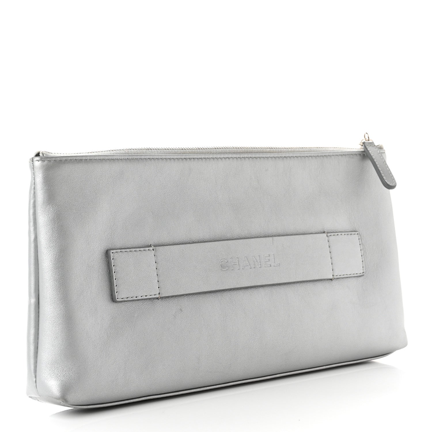 Chanel Metallic Calfskin Keyboard Pouch Silver 3 of 7