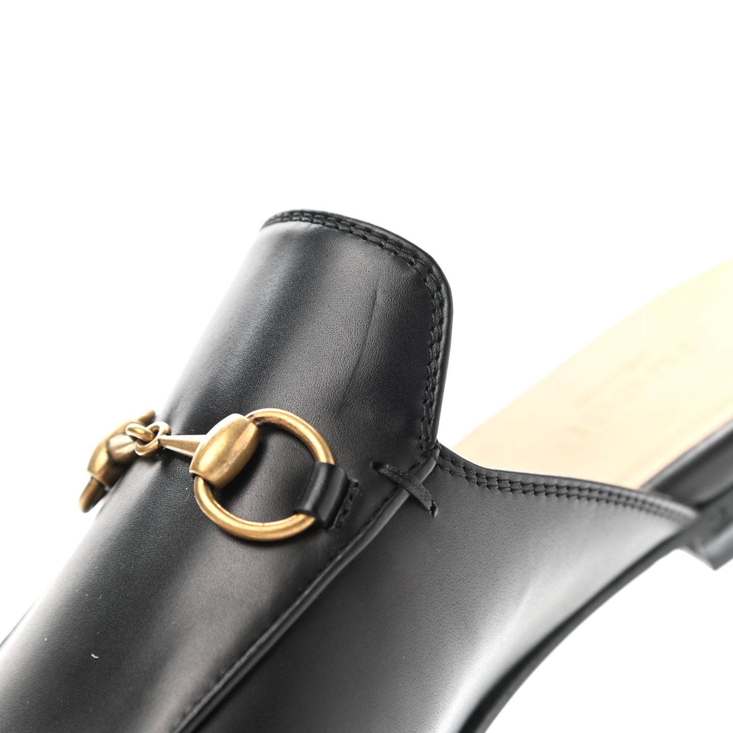 Calfskin Womens Princetown Slippers 38.5 Black