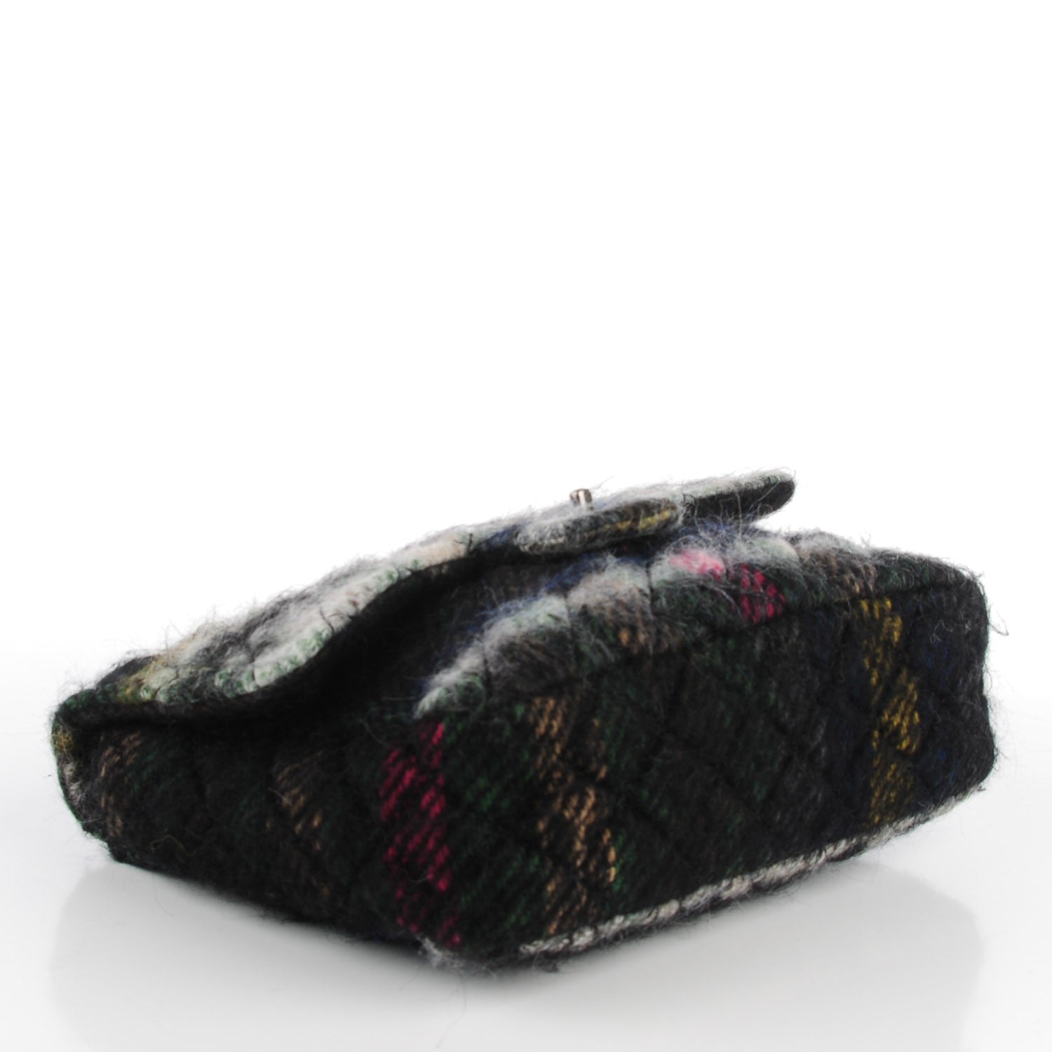 Chanel Mohair Quilted Tartan Day Flap Dark Multicolor 4 of 8