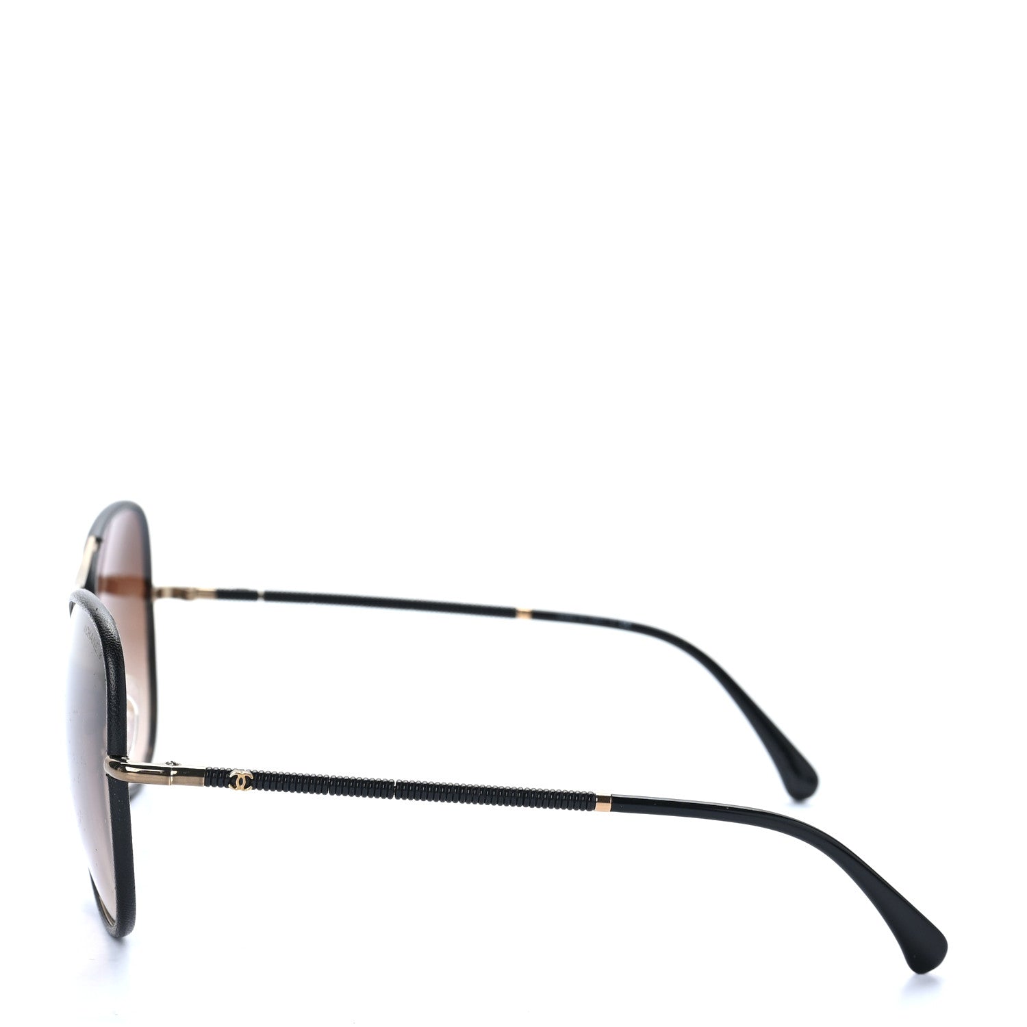 Chanel Metal Lambskin Pilot Fall Sunglasses 4227-Q Black 3 of 8