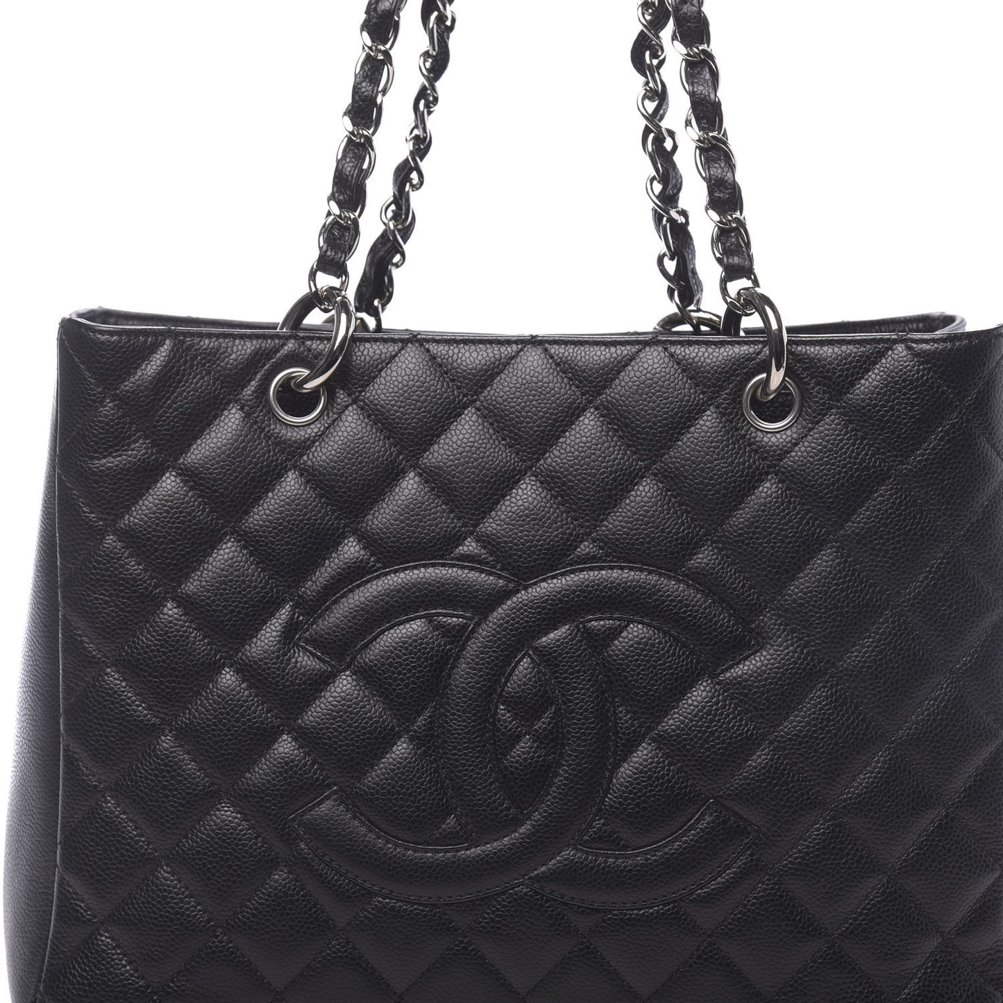 Caviar Quilted Grand Shopping Tote GST Black