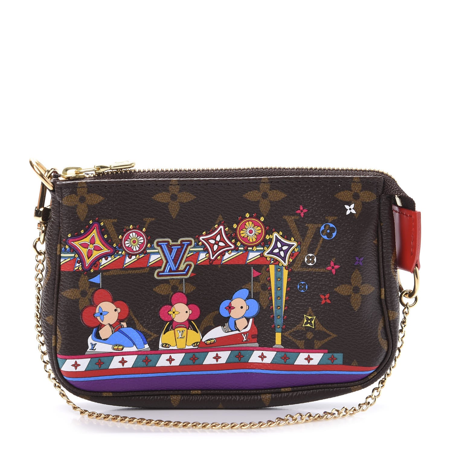 Louis Vuitton Monogram 2020 Christmas Animation Bumper Cars Mini Pochette Accessories Coquelicot 1 of 10