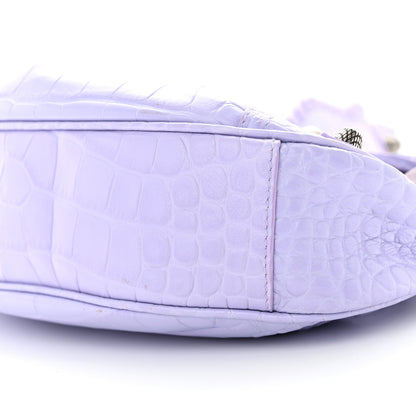 Balenciaga Extra Supple Calfskin Crocodile Embossed Le Cagole Shoulder Bag XS Lilac 10 of 10