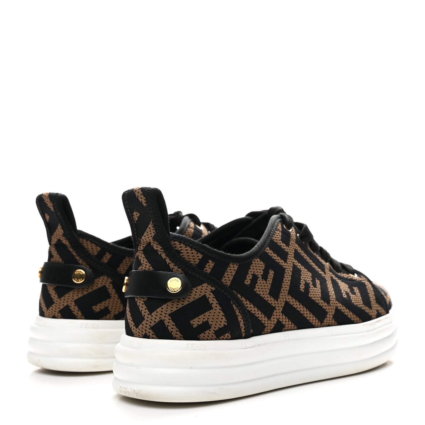 Fabric FF Micro-Perforated Rise Low Top Sneakers 36 Tobacco Black