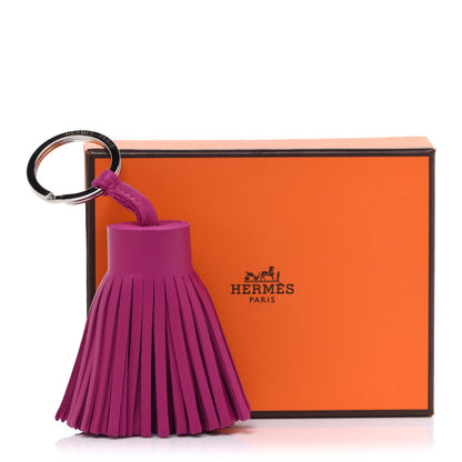 Hermes Lambskin Carmen Tassel Key Holder Rose Pourpre 4 of 4
