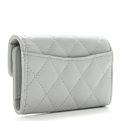 Chanel Lambskin Quilted Classic 4 Key Holder Wallet Grey 2 of 8