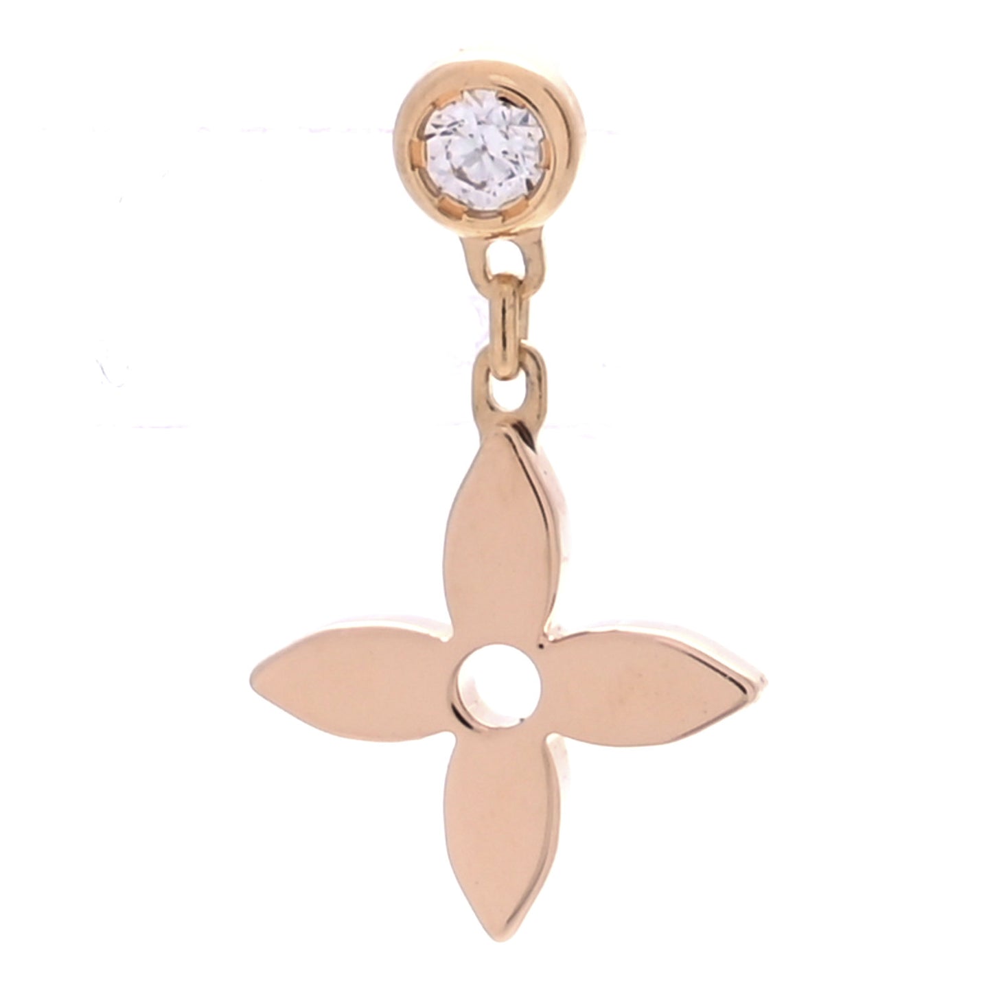 18K Pink Gold Diamond Idylle Blossom Single Stud Earring