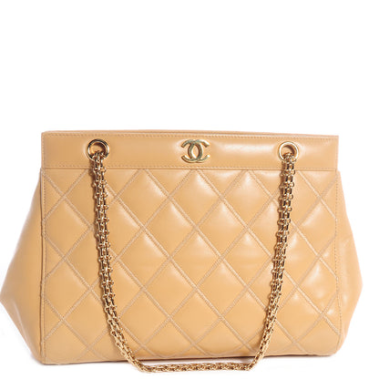 Chanel Lambskin Quilted CC Shoulder Bag Beige 1 of 7