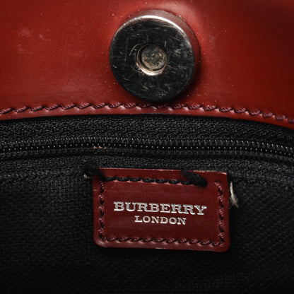 Burberry Haymarket Check Small Tote Red 6 of 9