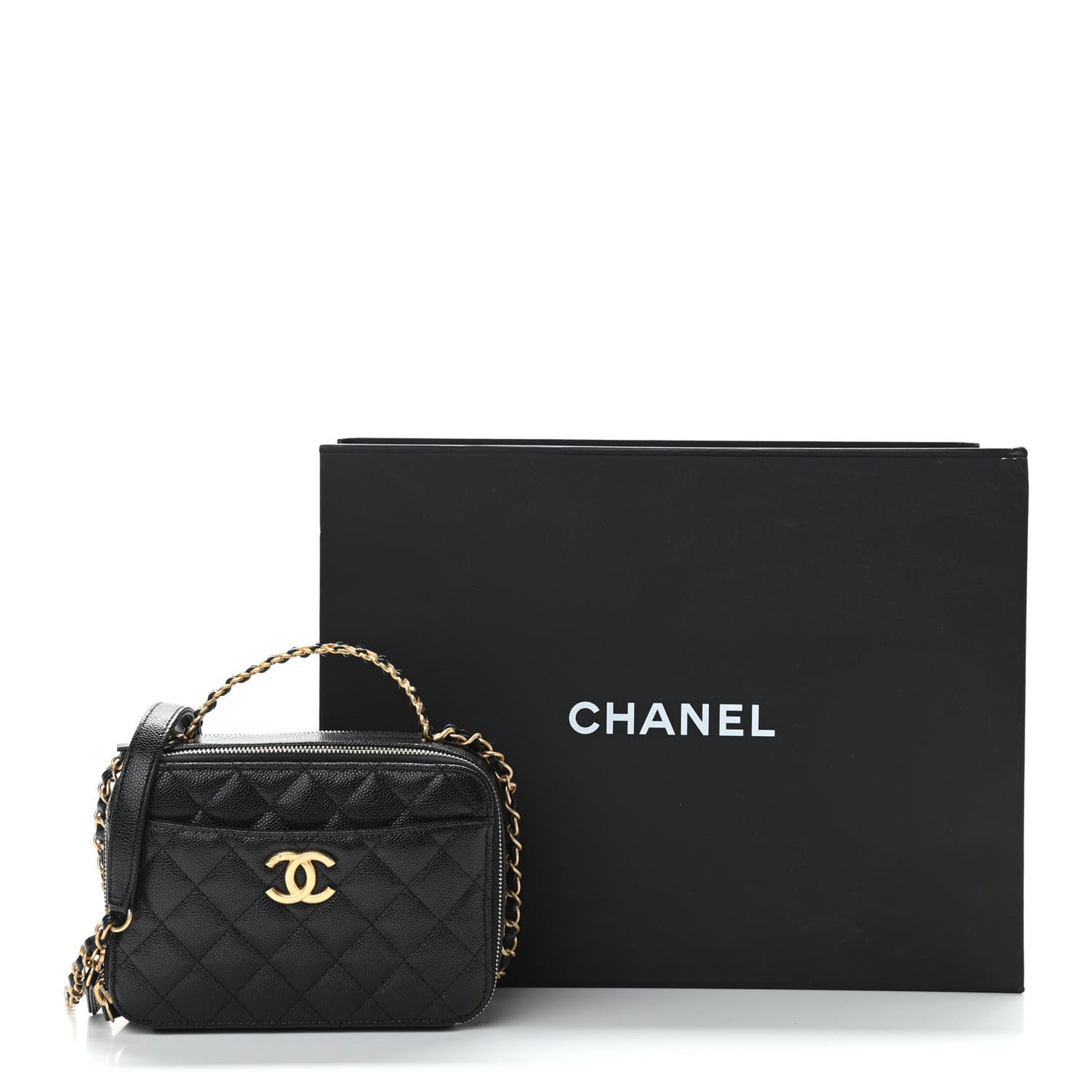 Caviar Quilted Small Pick Me Up Vanity Case Black