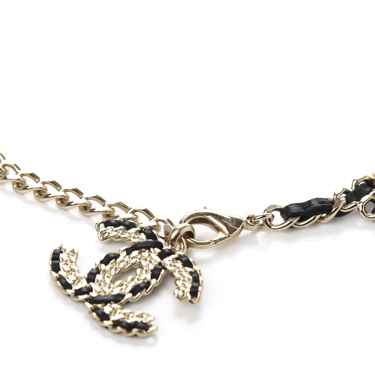 Chanel Lambskin Pearl Chain CC Fancy Belt 75 Black Gold 3 of 4