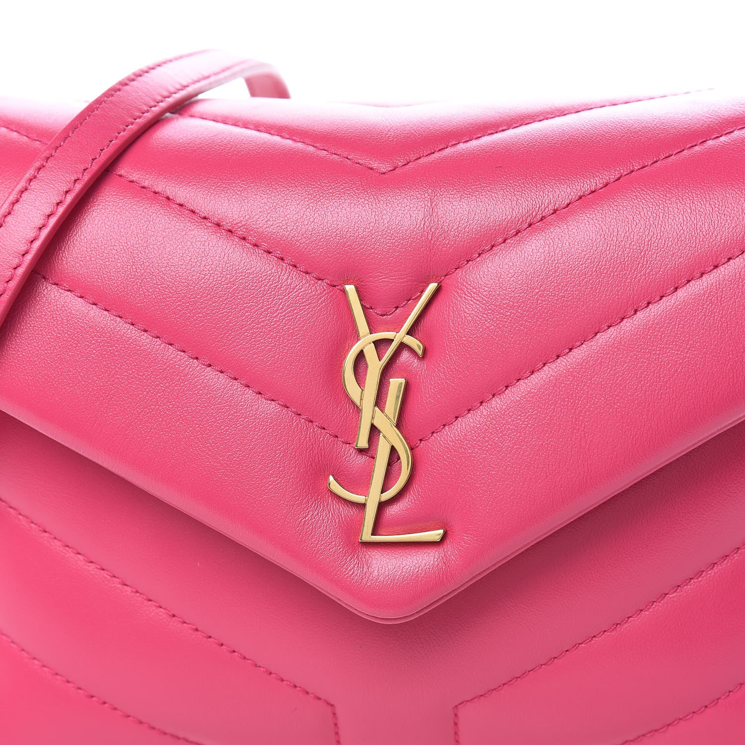 Saint Laurent Calfskin Y Quilted Monogram Toy Loulou Crossbody Bag Freesia 10 of 10