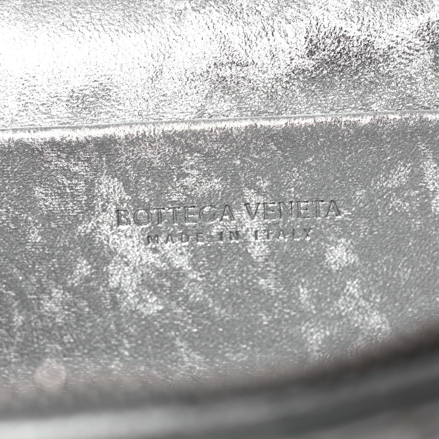 Laminated Nappa Intrecciato Bang Bang Vanity Case Silver