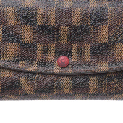 Louis Vuitton Damier Ebene Emilie Wallet Red 8 of 14