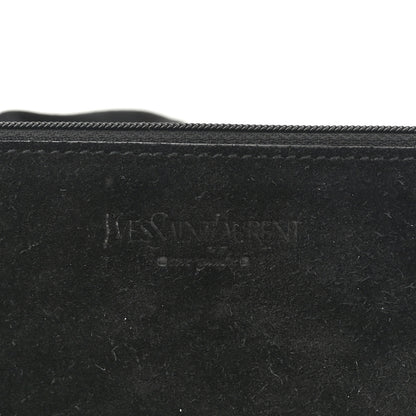 Saint Laurent Suede Horn Stitched Mombasa Hobo Black 7 of 14
