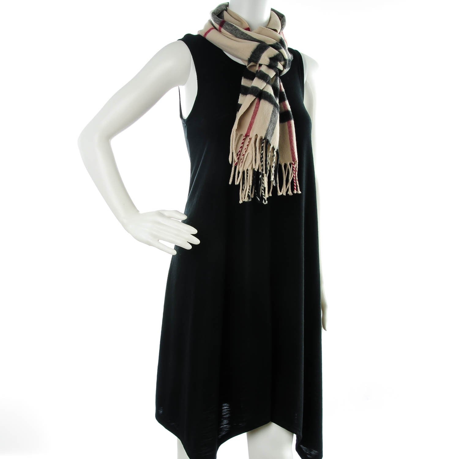 Burberry Cashmere Giant Check Scarf Beige 2 of 4