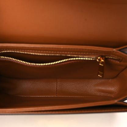Celine Textile Natural Calfskin Teen Triomphe White Tan 4 of 8
