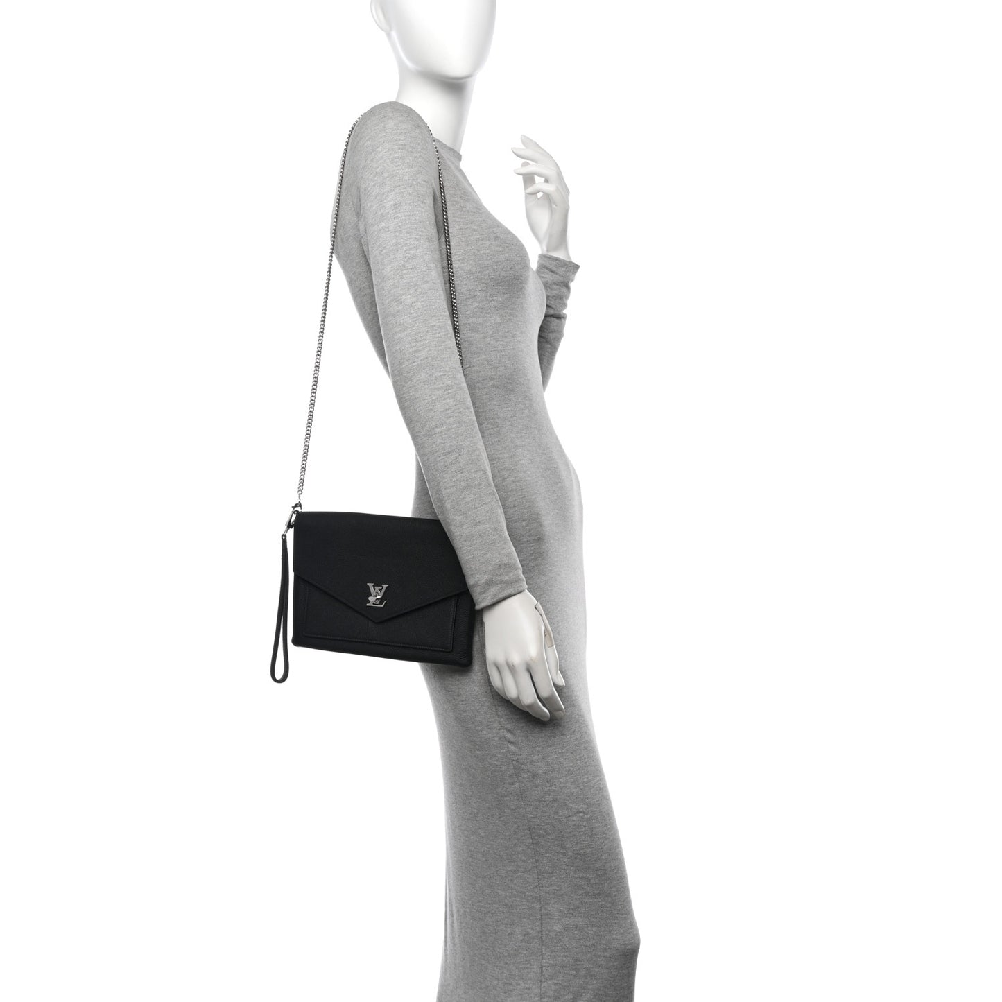 Soft Calfskin My Lockme Chain Pochette Black