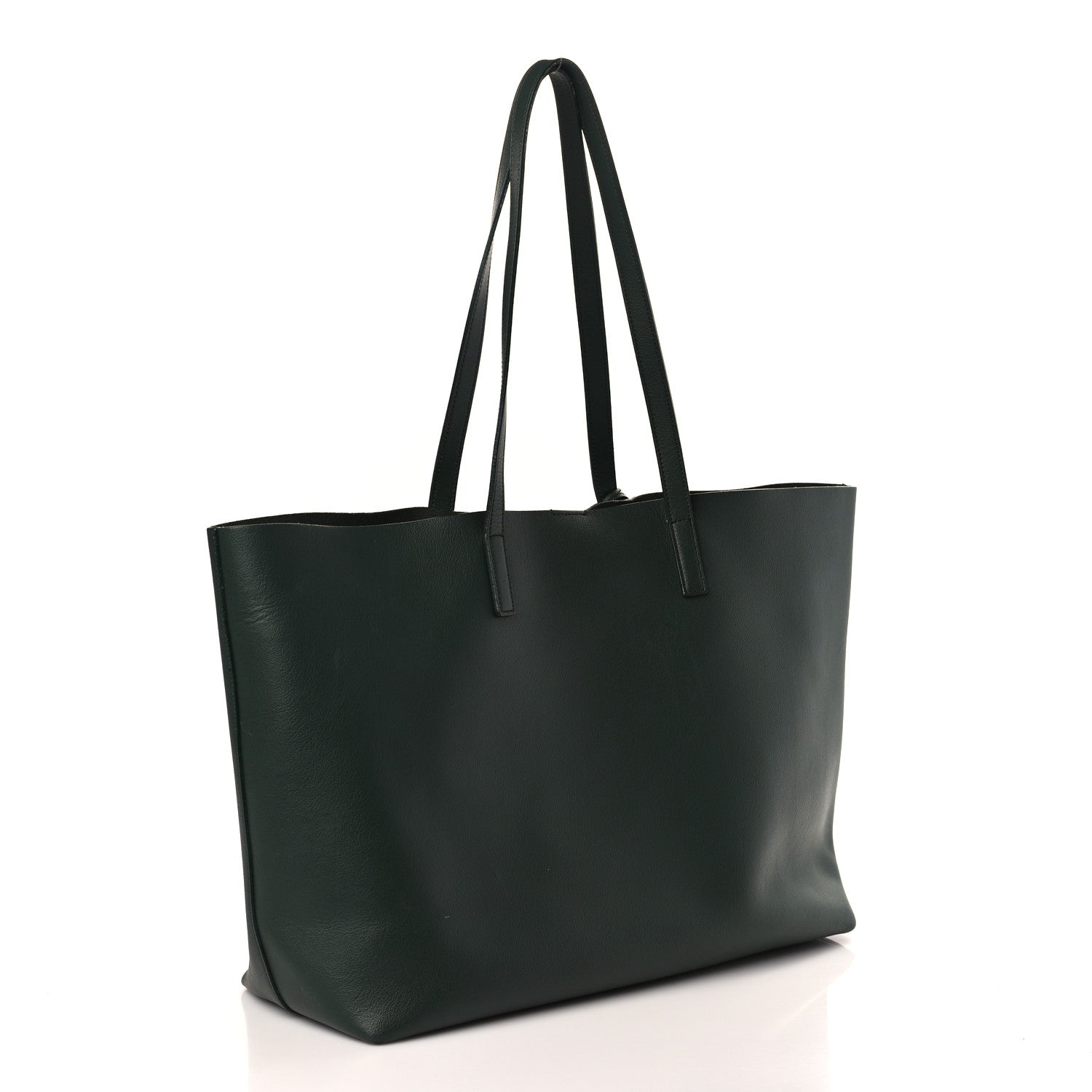 Saint Laurent Calfskin Large Shopping Tote Dark Green 4 of 11