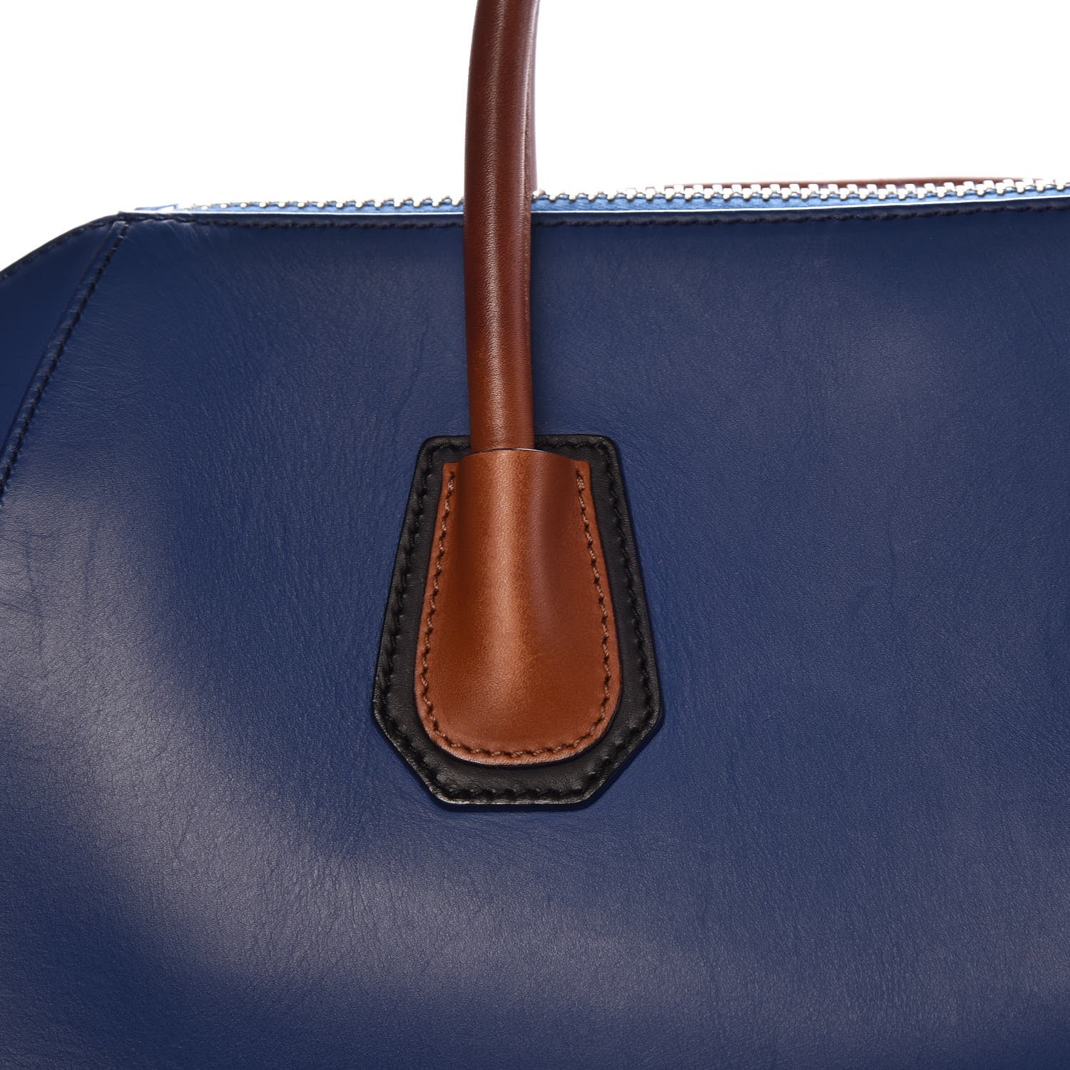 Givenchy Smooth Calfskin Medium Tri-Color Antigona Bright Blue Camel Black 9 of 10