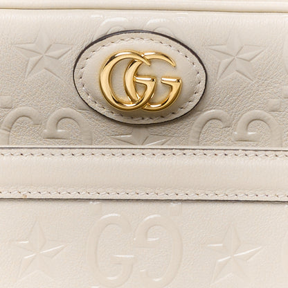 Gucci Wonka Grain Calfskin GG Monogram Star Embossed Small GG Shoulder Bag White 10 of 12