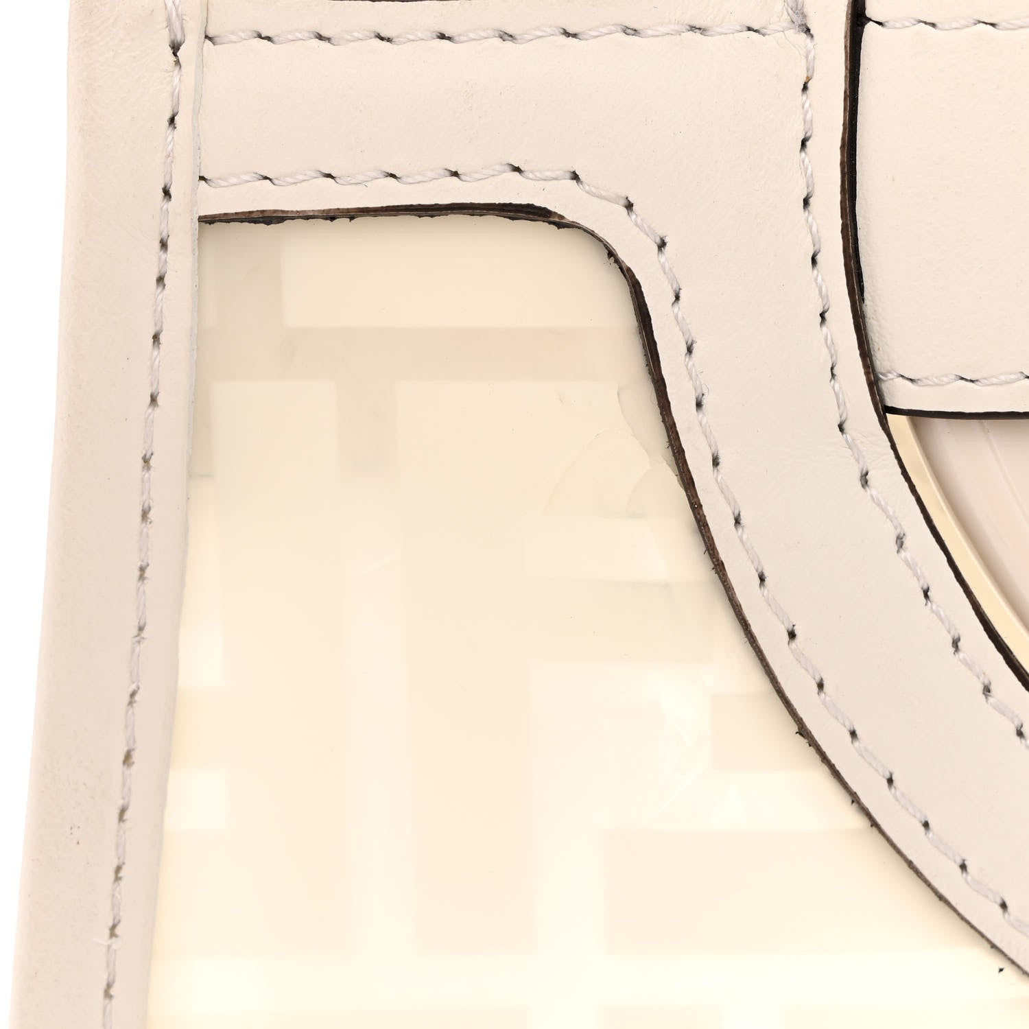 Fendi TPU FF Vitello Century Plexiglass Small Runaway Shopper Tote White 13 of 15