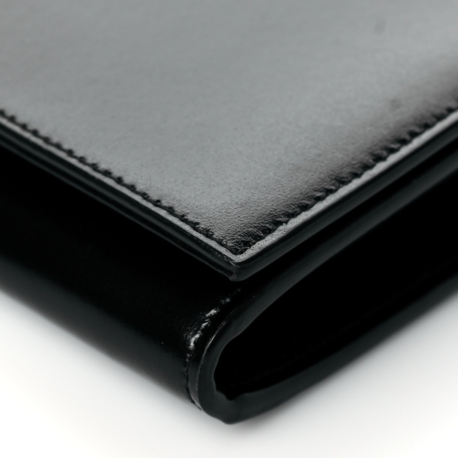 Saint Laurent Glossy Calfskin Monogram Chain Wallet Black 9 of 10