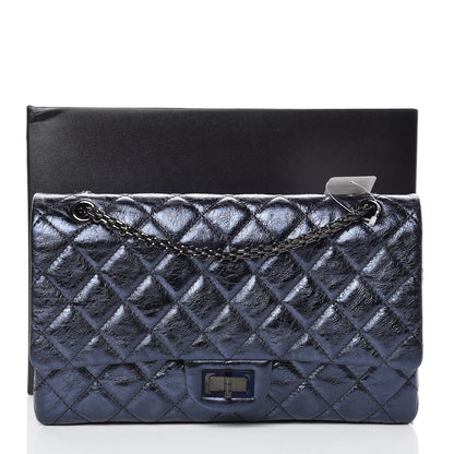 Chanel Metallic Aged Calfskin Quilted 2.55 Reissue 227 Flap Blue 14 of 14