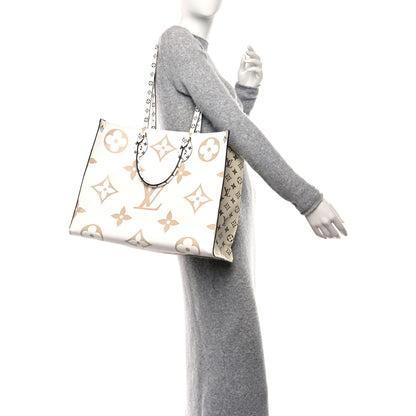 Louis Vuitton Monogram Giant Onthego GM Kaki Beige 2 of 9