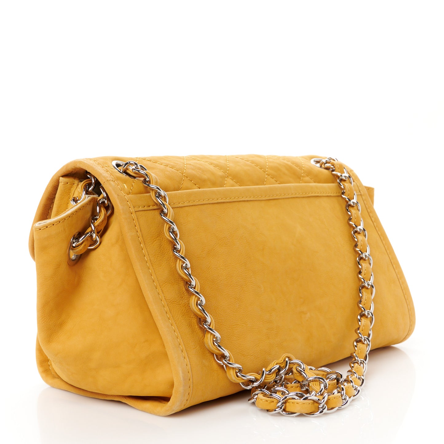 Ultra Soft Suede Calfskin Natural Beauty Flap Bag Yellow