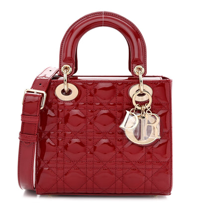 Christian Dior Patent Cannage Small Lady Dior Cherry Red 1 of 11