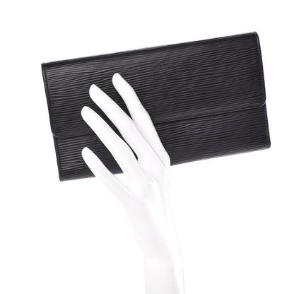 Louis Vuitton Epi Porte Tresor International Wallet Black 2 of 11