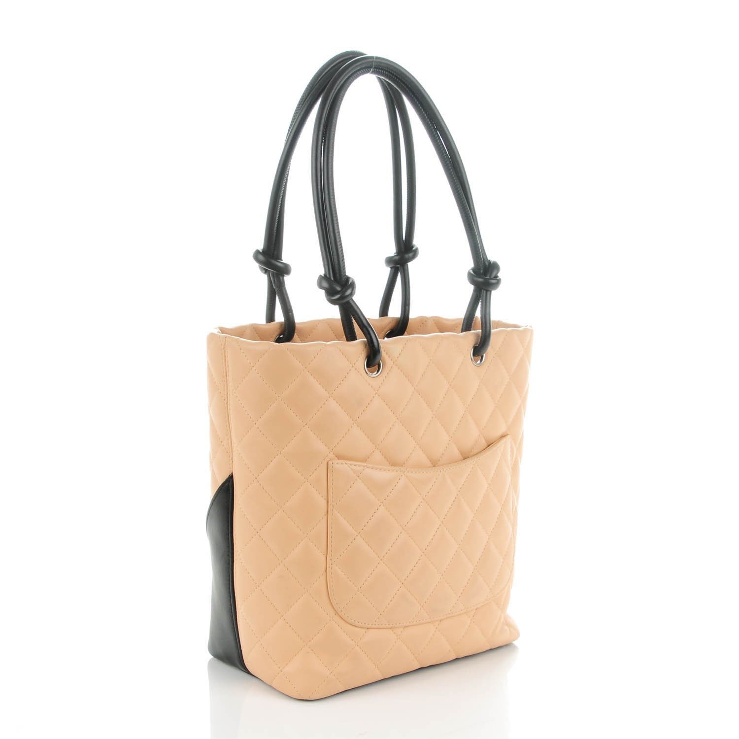 Chanel Calfskin Quilted Medium Cambon Tote Beige Black 3 of 7