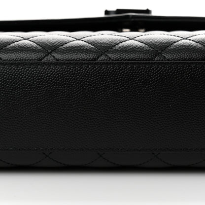 Saint Laurent Grain De Poudre Textured Mixed Matelasse Large Triquilt Monogram Monochrome Satchel Black 11 of 12
