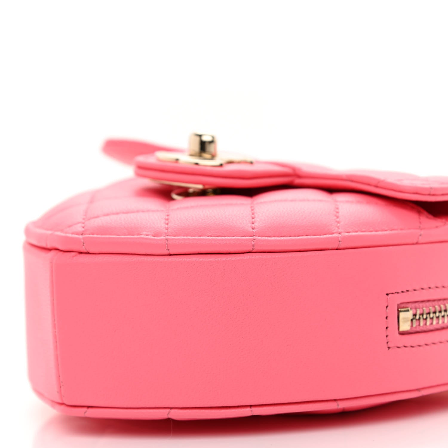Chanel Lambskin Quilted CC In Love Heart Clutch With Chain Pink 10 of 11